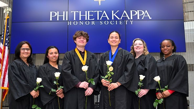 During a special induction ceremony, Montgomery County Community College welcomed some of its newest members to the Alpha Kappa Zeta chapter of the Phi Theta Kappa international honor society for two-year colleges. Photo by David DeBalko