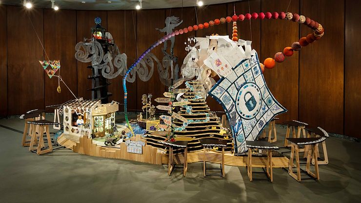 Montgomery County Community College is hosting the “Mathemalchemy” exhibit now through Friday, Oct. 9, in the Montco Cultural Center Theater Gallery of the Science Center on the Blue Bell Campus. Photo by Kevin Allen