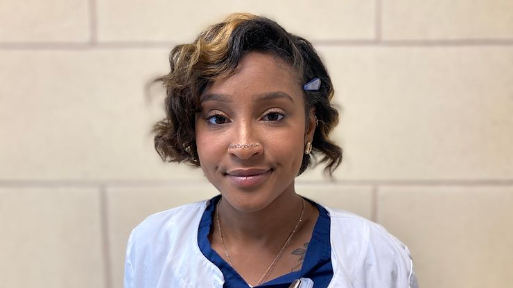 Clintaysha Hampton is graduating this year with a Medical Assisting Certificate. She has been named the 2022 Commencement student speaker. Photo by Eric Devlin.