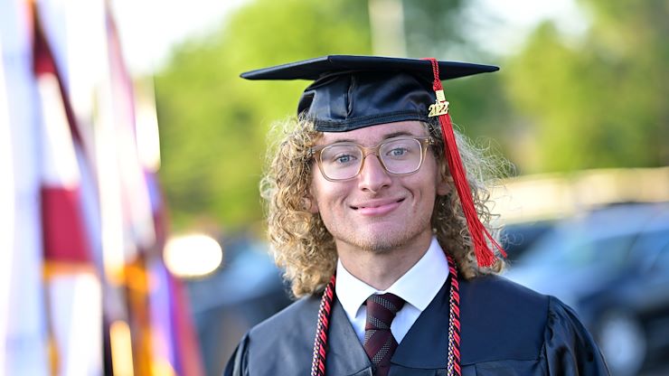 Leo Sereni, a dual enrollment student, has completed an associate's degree before graduating from high school. Photos by Dave DeBalko.