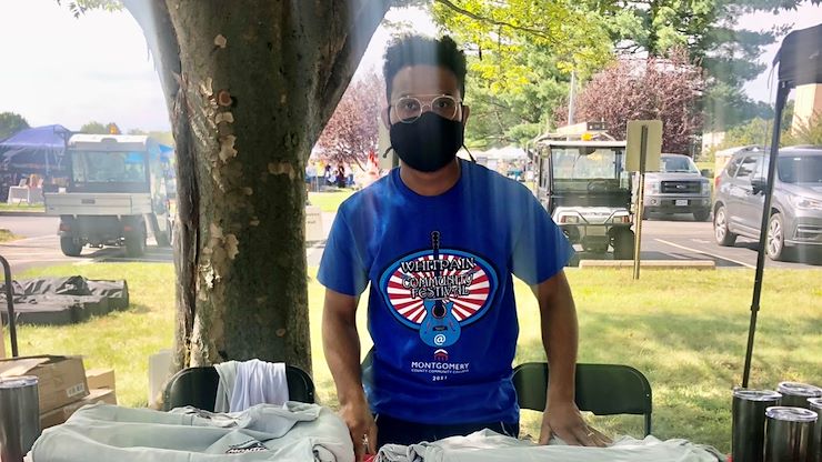 Montgomery County Community College alumnus Matthew Riddick enjoys volunteering at various MCCC events, including the alumni table during the Whitpain Township Community Festival in 2021. Photo courtesy of Matthew Riddick