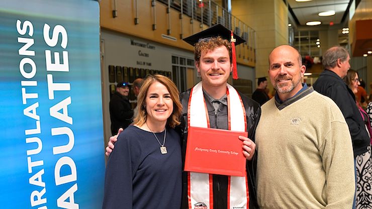 After facing a setback from a back injury, Gavin McCloskey found success again on the soccer field at Montgomery County Community College and excelled in the classroom, too. He received his associate's degree in Business Administration in May 2023 and is now attending Lock Haven University. Photo by David DeBalko