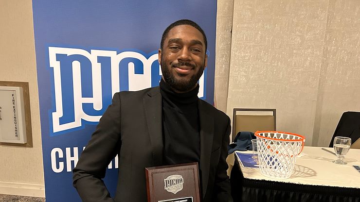 In his first year, Mustangs Men's Basketball Head Coach Koran Prince has been named both the Eastern Pennsylvania Athletic Conference and National Junior College Athletic Association North Atlantic District Coach of the Year. Photos by Eric Devlin