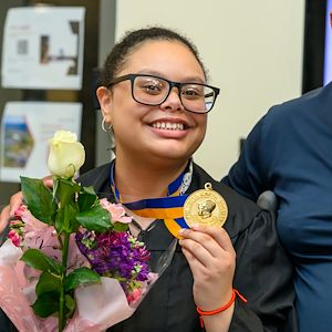 Kimberly Madera, the co-president of Montgomery County Community College’s  Alpha Kappa Zeta Blue Bell chapter of Phi Theta Kappa international honor society for two-year colleges. Madera was recently named members named a 2025 Coca-Cola Leaders of Promise Scholar. Photos by Linda Johnson 