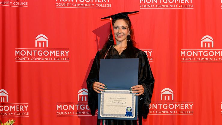 Caitlin Campbell, a student in the Montgomery County Community College Gateway to College program, received her associate's degree in Liberal Studies before graduating high school. Photo by Linda Johnson.