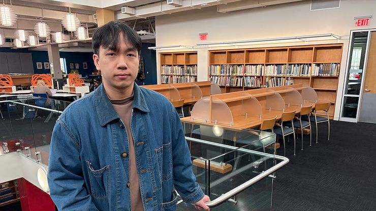 Montgomery County Community College Engineering major Gia Huy Nguyen was recently named to the All-Pennsylvania Academic Team. He said he spends most of his time on the Blue Bell Campus studying in the library. Photo by Eric Devlin
